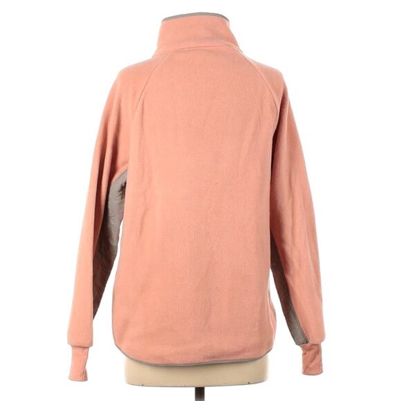 Entro Pullover Quilted Fleece Snap Neck Peach Grey Small Sweatshirt Jacket - Picture 11 of 11